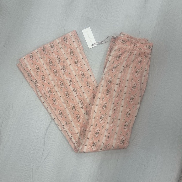 LoveShackFancy Meyerson Flare Pants. - Picture 4 of 5